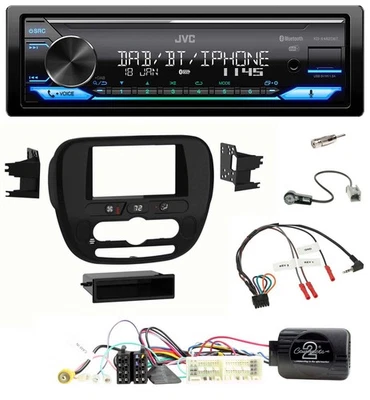 JVC Bluetooth DAB USB Lenkrad Autoradio für Kia Soul 17-19 piano Navigation - Bild 1 von 4