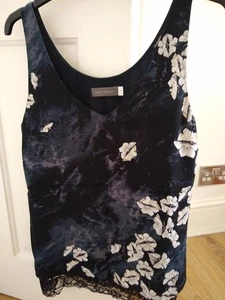 Mint Velvet Navy floral sleeveless top size 8 - Picture 1 of 3