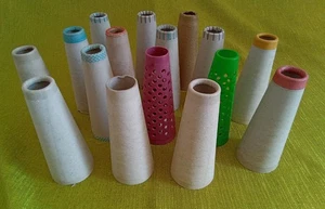 16 x Empty Cardboard And Plastic Cones weave yarn craft art wool tubes CB5 - Picture 1 of 4