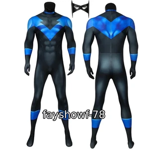 Batman:Under the Red Hood Nightwing Cosplay Suit Tights Digital Printed Bodysuit - Picture 1 of 10