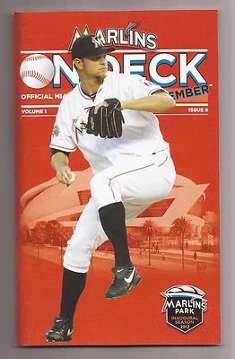 Miami Marlins Program September 2012 Volume 1 Issue 6 Josh Johnson on Cover - Image 1 of 4