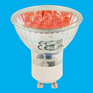 2x 2W 48 LED Rote Farbig GU10 2-Pin Spot Glühbirnen Downlight Instant Auf Lampe - Bild 1 von 1