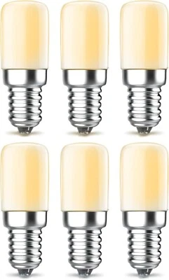6-Pack T8 E12 LED Light Bulbs Warm White 2300-2500K, 2W Energy-Efficient - Image 1 of 4