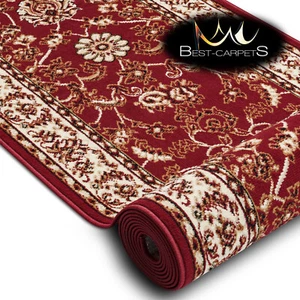 Nowoczesny chodnik do dywanów halowych BCF "MORAD" Klasyk kwiaty klasyczny BORDOWY 60-150 cm - Zdjęcie 1 z 12