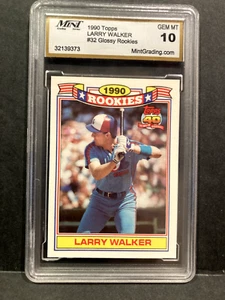 1990 Topps Larry Walker #32 Glossy Rookies Mint Graded GEM-MINT 10 HOF Expos - Picture 1 of 2