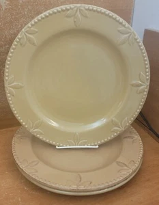 Signature SORRENTO WHEAT Dinner plate set of 3, 11 1/4", Stoneware, Excellent - Picture 1 of 9