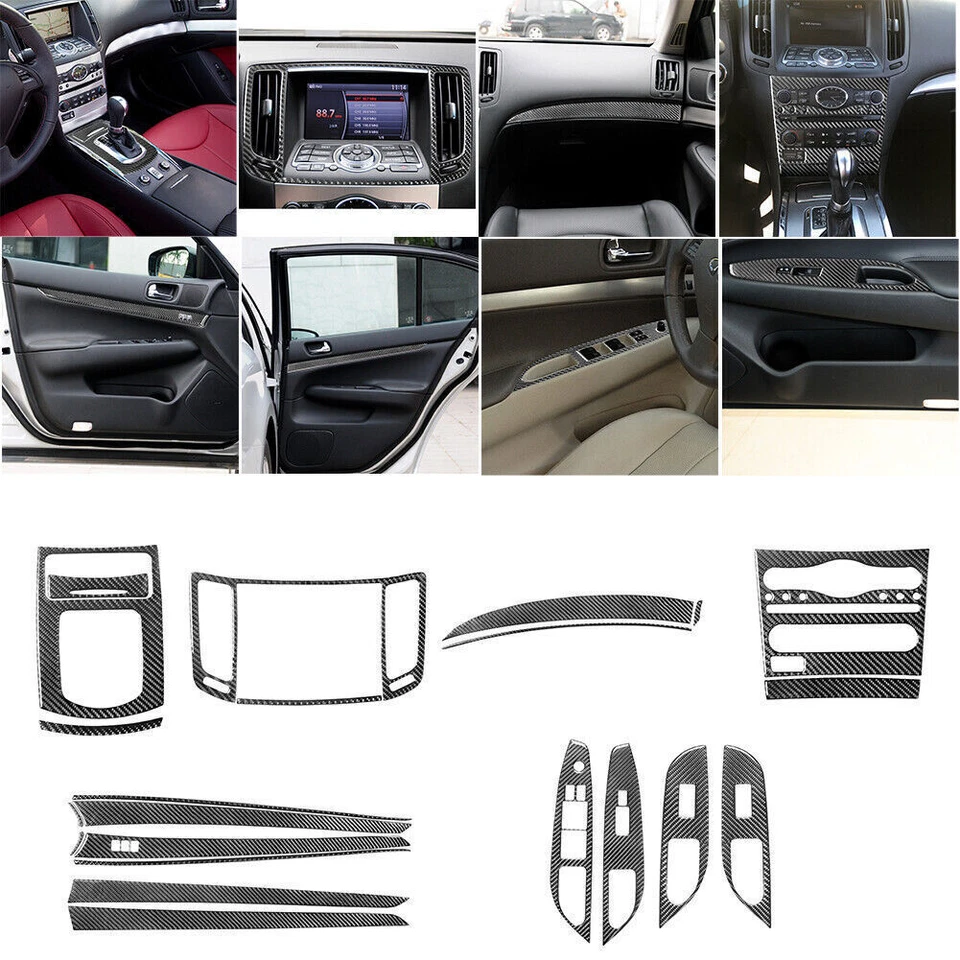 Kit interior completo de fibra de carbono para Infiniti G37 sedán 2010-2013 22 piezas Foto 1 de 4