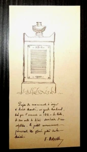 1900 Lettre Victor Advielle + CROQUIS projet monument pour un soldat tué en 1814 - Picture 1 of 2