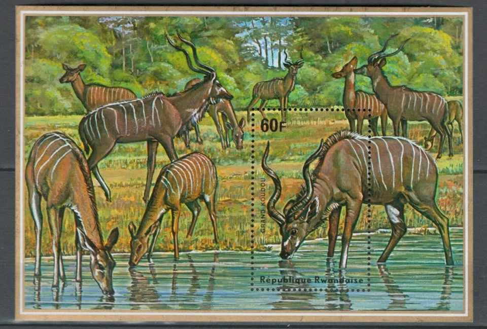 LOTE DE LENÇÓIS DE LEMBRANÇA DE VIDA SELVAGEM MNH COLÔNIAS ÁFRICA RUANDA (RWAN 426) - Imagem 1 de 1