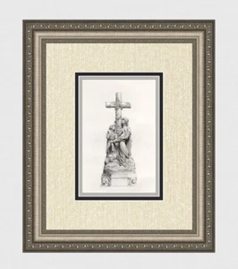 Charles Bell Birch 1800 grabado "La viuda y los niños llorando" certificado de autenticidad enmarcado - Imagen 1 de 3