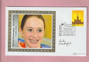 China - Beijing, 2008 Olympic Games Autographed Stamp cover, Wendy Houvenaghel - Picture 1 of 1
