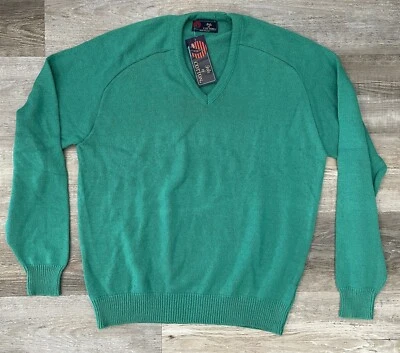 Vintage Isle Of Cotton Sweater XL Mens 90s Green Made USA RARE NEW WITH TAGS - Image 1 of 4