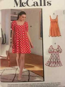 McCall's M8197 Empire Waist Dress Sleeve Sleeveless Sewing Pattern 6 8 10 12 14 - Picture 1 of 2