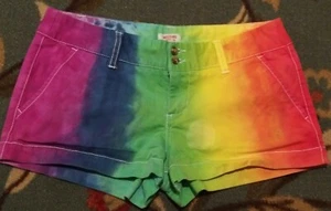 Womens Rainbow Shorts Striped Mossimo Size 5 Short Stretch Colorful - Picture 1 of 5