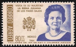 México #C283 (AP122) VF MLH - 1964 80c Reina Juliana de los Países Bajos - Imagen 1 de 1