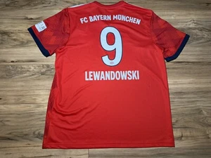 NEW BAYERN MUNICH 2018 HOME FOOTBALL SHIRT SOCCER JERSEY ADIDAS LEWANDOWSKI #9 - Picture 1 of 9