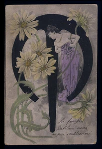 cartolina d'epoca-post card-DONNINE-WOMAN-LADY-DECO' LIBERTY COSTUMI MODA 19 - Imagen 1 de 2