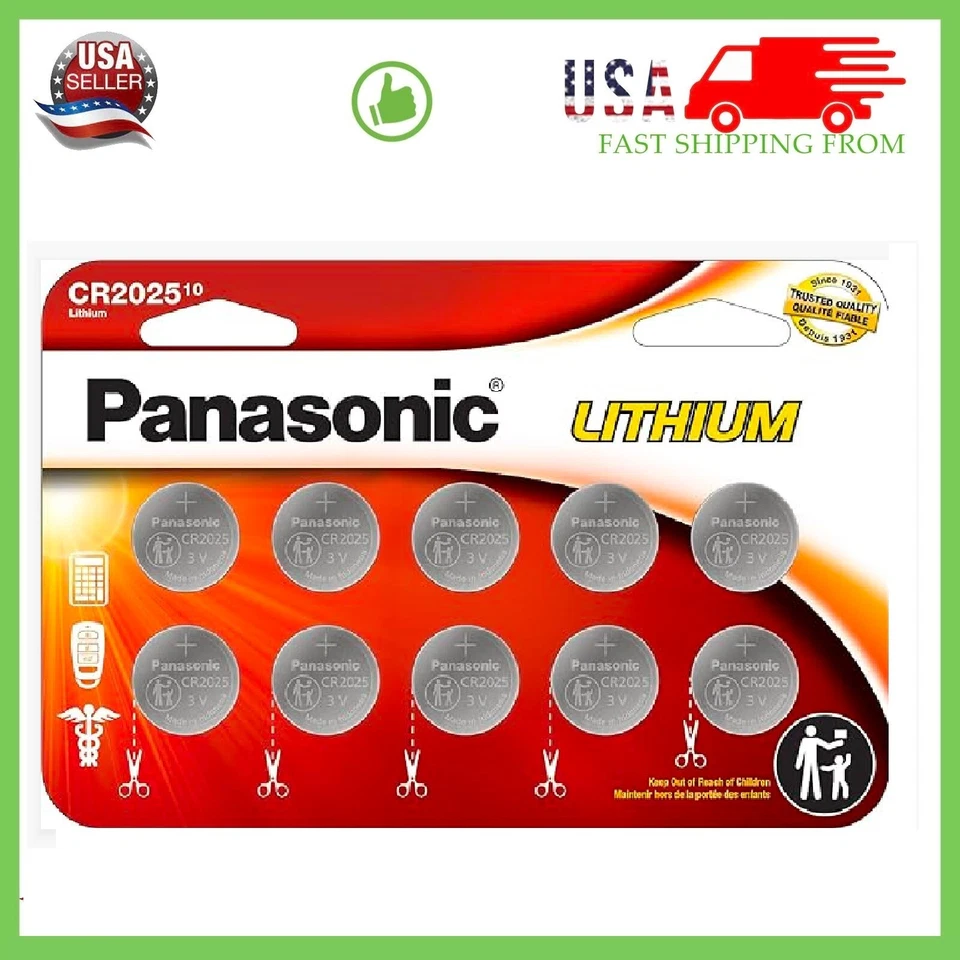 Panasonic CR2025 3V Lithium Coin Cell Batteries