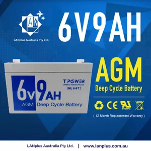 New 6V 9AH AGM Lead Acid Battery Same Size as 6V 7Ah for UPS APC Alarm Toy Car - Picture 1 of 5