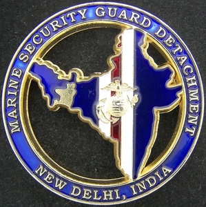 Marine Security Guard Detachment MSG New Delhi India Challenge Coin - Picture 1 of 2