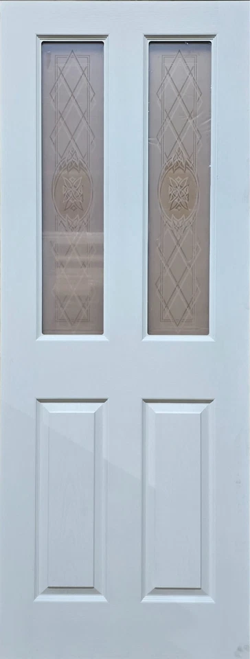 Brand New Internal Door Frosted & Patterned Glass Panel Hollow Core Primed - Image 1 of 4