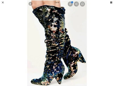 Botas holgadas Shellys London Midnight Party lentejuelas talla 9 para mujer nuevas en caja Foto 1 de 4