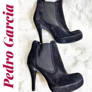 PEDRO GARCIA WILDLEDER PLATEAU CHELSEA STIEFELETTE schwarz Absatz Stiletto, Gr. 40 - Bild 1 von 12