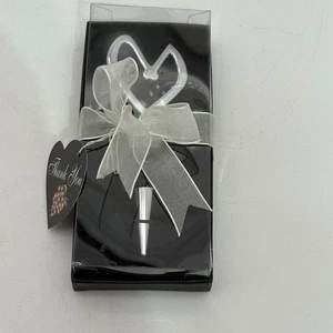 Topper Tappo Bottiglia Cuore Cromato Elegante Collezione Vine Yard 4-1/2" - Nuovo con scatola - Foto 1 di 8