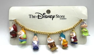 Bracciale Disney Store Biancaneve Sette Nani Nani Bambini Charm Vintage NOS - Foto 1 di 12