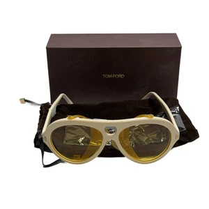 Tom Ford Neughman FT0882 25E Ivory White & Yellow 60mm Sunglasses/New/Authentic - Picture 1 of 7