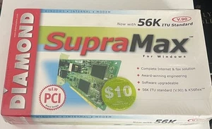 Modem fax PCI SupraMax Pro 56K connexions Internet plus rapides neuf dans sa boîte (boîte neuve abîmée) - Photo 1/2