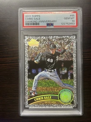 Chris Sale 2011 Topps Diamond Anniversary Rookie PSA 10 RC #65 Gem Mint - Image 1 of 2