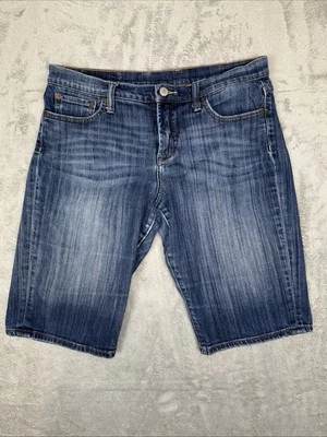 Lucky Brand Womens Y2K Short Blue Denim Jean Shorts Whisker Size 10/30 Jorts - Image 1 of 4