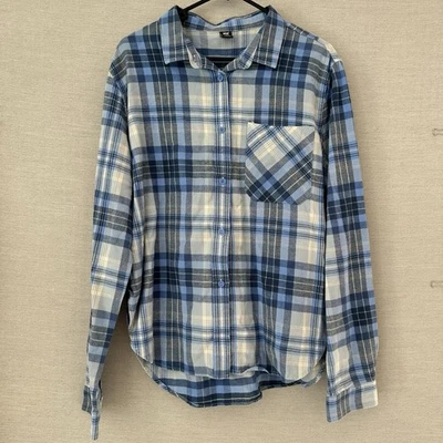 Camisa Helly Hansen Para Hombre Talla L Azul Cuadros Franela Abotonada Orgánica Manga Larga Foto 1 de 4