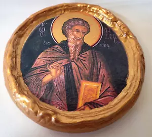 San Lazzaro Lazzaro il pittore icona rotonda cattolica romana e ortodossa orientale - Foto 1 di 3