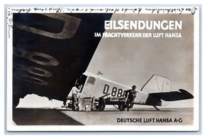 AVIATION GERMANY LUFTHANSA JUNKERS AIRLINER F24 REAL PHOTO POSTCARD POSTED 1930 - Picture 1 of 2