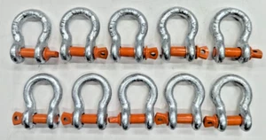 3/8" 1 TON Screw Pin Anchor Shackle 10 Pack Clevis Lifting Rigging - Picture 1 of 7