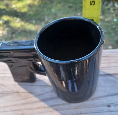  Coffee Mug Black Pistol Novelty Handgun Big Mouth Brand 16OZ  - Image 1 of 4
