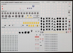 Salamanders Imperial Fists Raptors Infantry transfer sheet Warhammer 40k - Picture 1 of 1