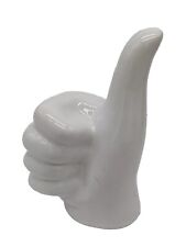 Thumbs Up All Good White Ceramic Figurine Hand Fingers 4.5" Small Decor Emoji
