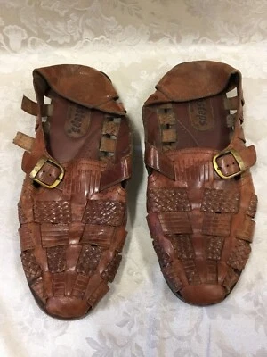 Sunsteps 12 Shoe Handwoven Huarache Fisherman Closed Toe Sandal Brown Leather - Image 1 of 4