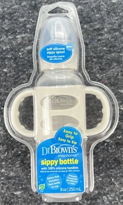 Garrafa Sippy Dr. Brown's Milestones 1 contagem (pacote com 1), 1 pacote, cinza NOVO - Imagem 1 de 4