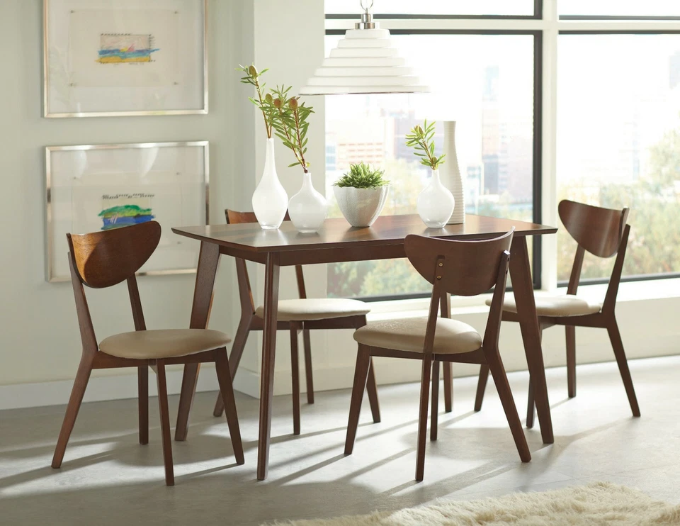 Coaster Kersey 103061-S5 5 Piece Dining Set Mid Century Table Chairs Walnut - Image 1 of 4