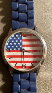 Kim Rogers Adult American Flag Watch #17272 Blue Silicone - Picture 1 of 6