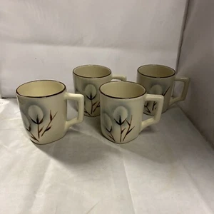 (4) Winfield Keramik Pussy Willow Kaffeetassen California USA MCM 1940er Vintage - Bild 1 von 2