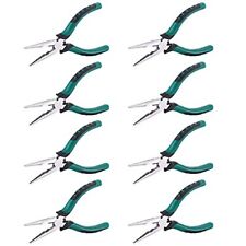 8 PCS 6.3 Inch Spring Needle Nose Pliers, Heavy Duty Steel Nose Side Cutting ...