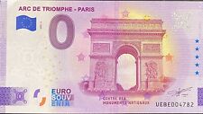 BILLET 0 EURO ARC DE TRIOMPHE PARIS FRANCE  2022 NUMERO DIVERS