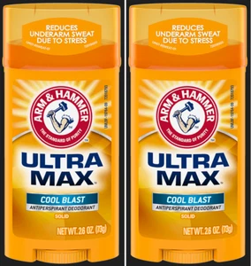 2 Pack Arm & Hammer UltraMax Cool Blast Solid Antiperspirant Deodorant 2.6 oz - Picture 1 of 6