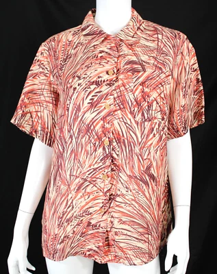 Top manga corta LORO PIANA naranja estampado trigo lino tejido cuello 38 Foto 1 de 4