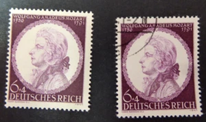 2 Briefmarken Deutsches Reich 1941 Nr. 810 gestempelt + postfrisch A. Mozart - Bild 1 von 1